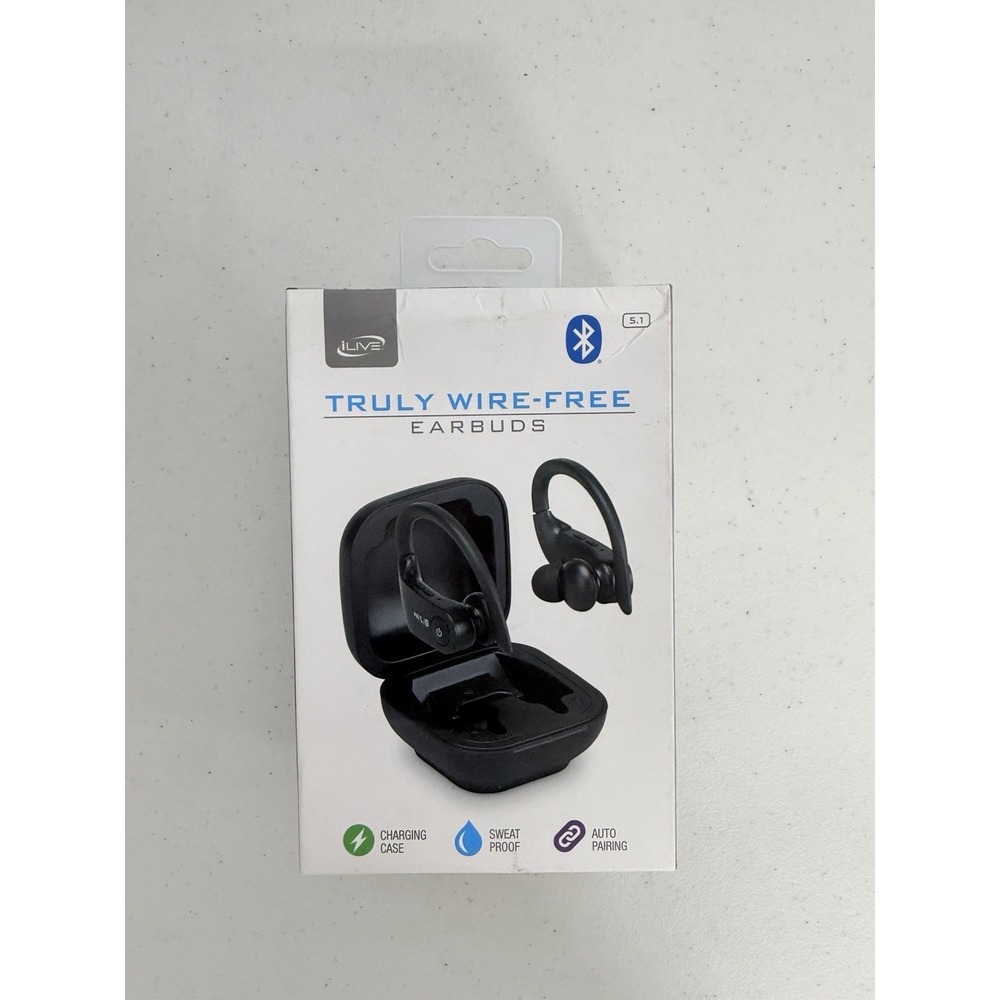 iLive Truly‎ Wire-Free Earbuds Black Bluetooth 5.1 IAEBT270B New Sealed